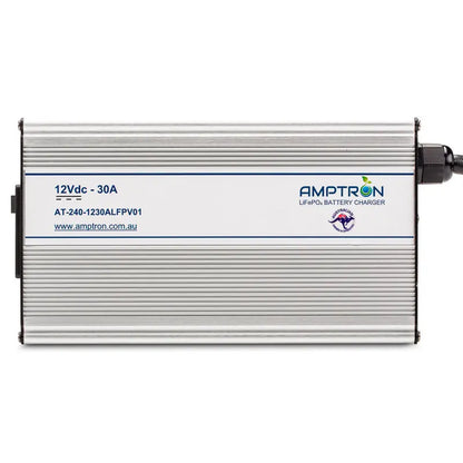Amptron 12V 30A LiFePO₄ AC‑DC Battery Charger with Wake‑Up Feature