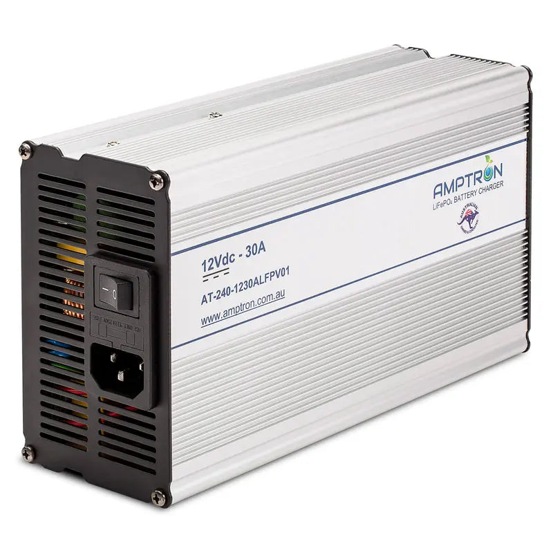 Amptron 12V 30A LiFePO₄ AC‑DC Battery Charger with Wake‑Up Feature