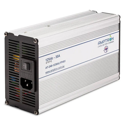 Amptron 12V 30A LiFePO₄ AC‑DC Battery Charger with Wake‑Up Feature