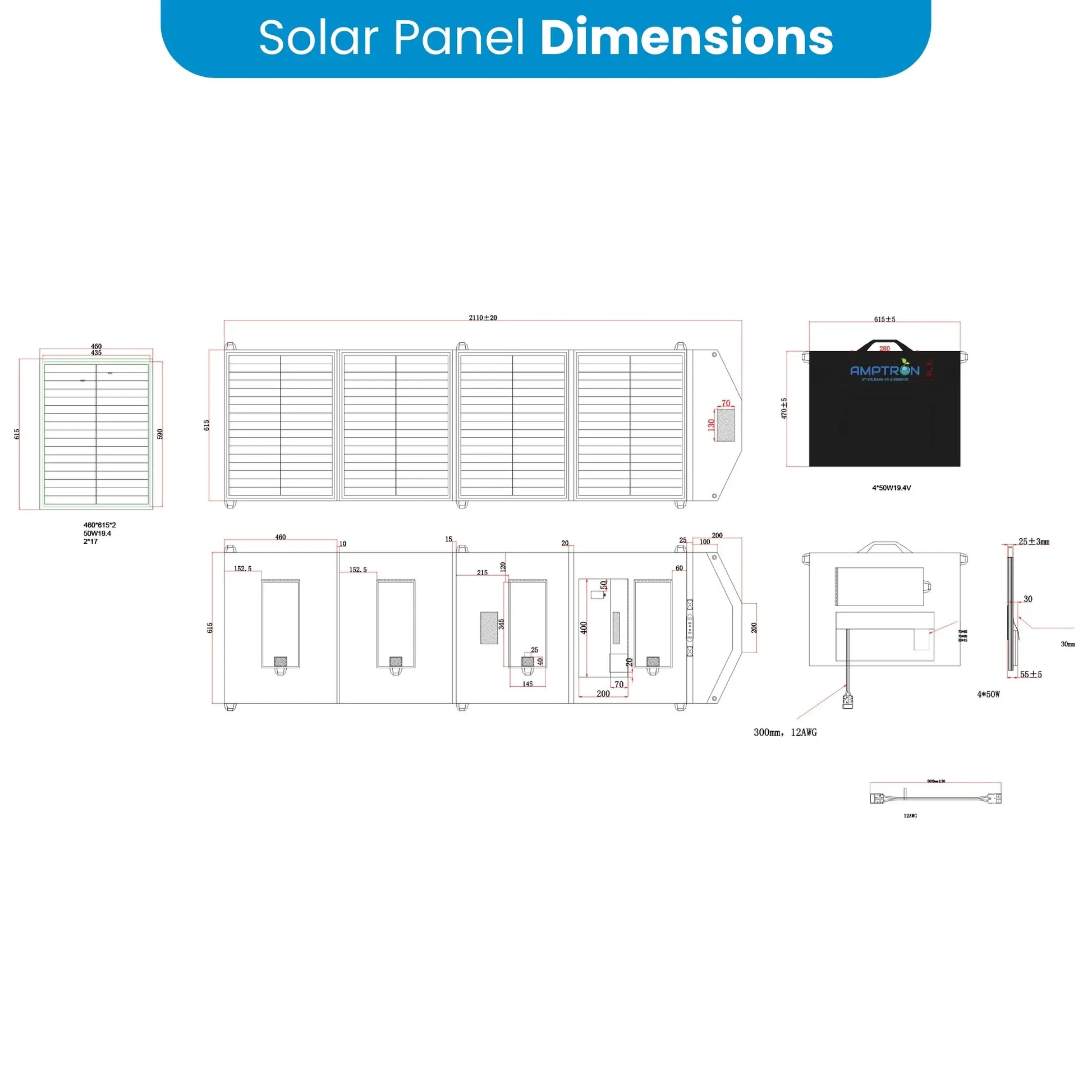 Amptron 200W 12V Solar Blanket PERC Shingled