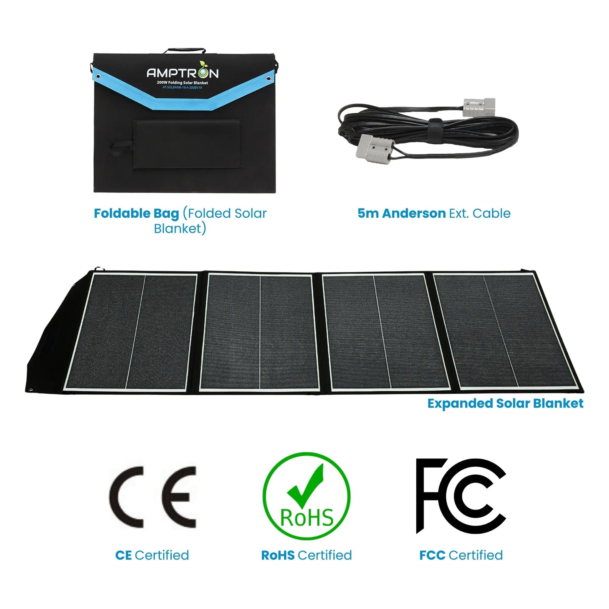 Amptron 200W 12V Solar Blanket PERC Shingled