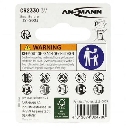 Ansmann CR2330 3V Lithium Coin Cell Battery