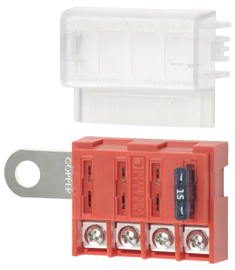 Blue Sea Systems ST Blade 4 Circuit Fuse Block Battery Terminal Mount BS-5023B