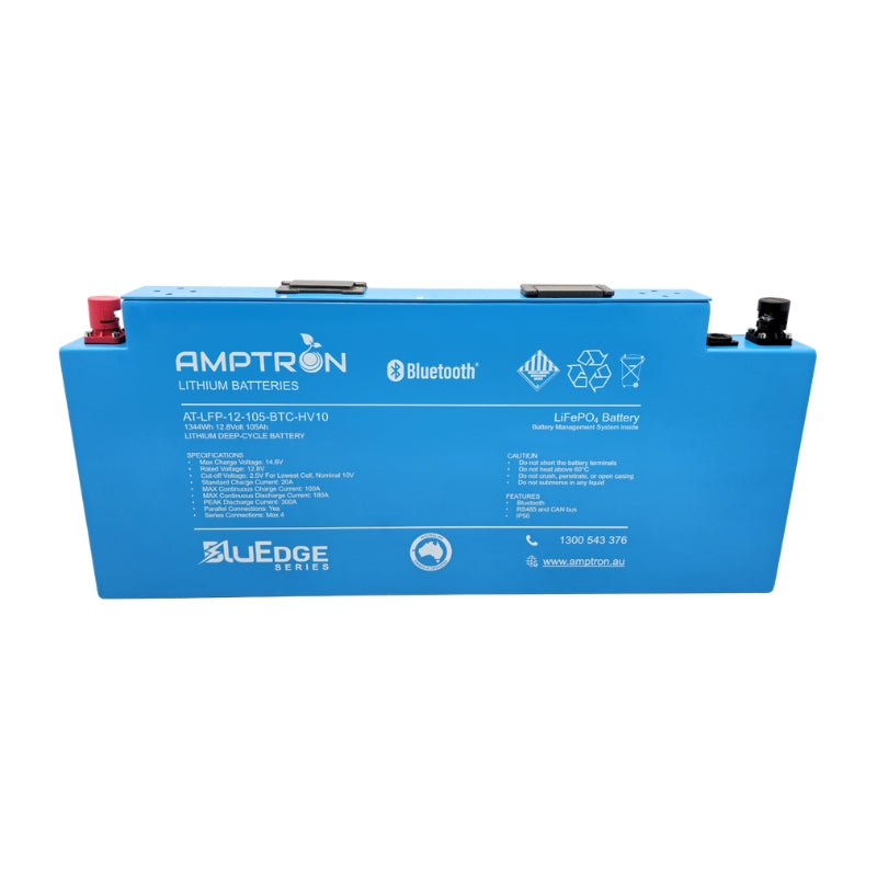 BluEdge 12V 105Ah / 180A Continuous Discharge LiFePO4 Blade Battery ...
