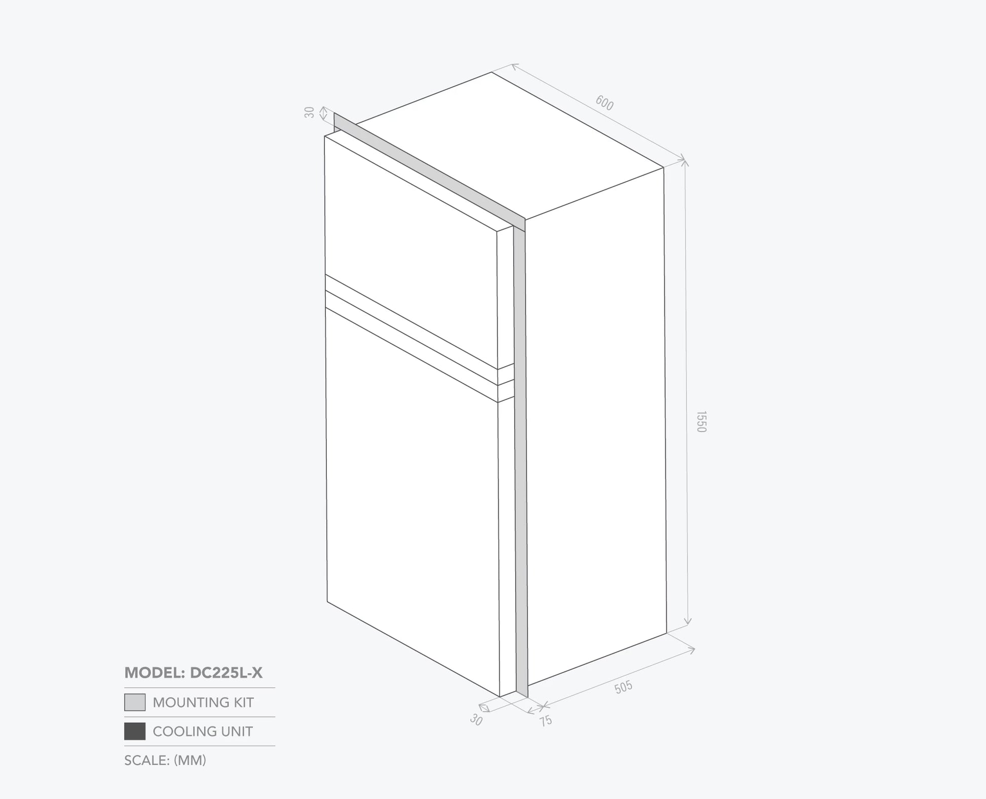 Bushman DC225L-X Upright Fridge/Freezer - 12V / 24V Off-Grid