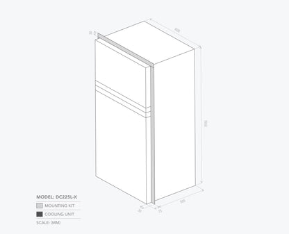 Bushman DC225L-X Upright Fridge/Freezer - 12V / 24V Off-Grid