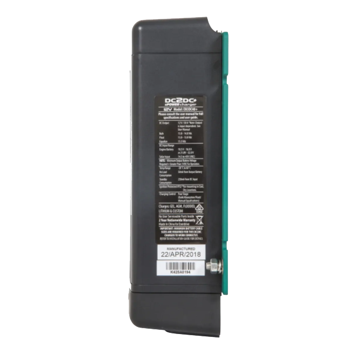 Enerdrive DC2DC 40A Battery Charger with MPPT Solar Regulator - 12V Dual Input (EN3DC40+)