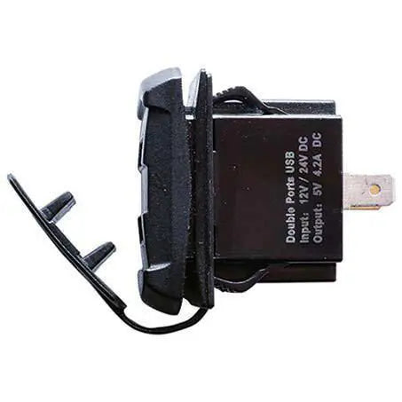 Drivetech 4x4 Dual USB Socket with Voltmeter 12/24V Panel Mount DT-11025