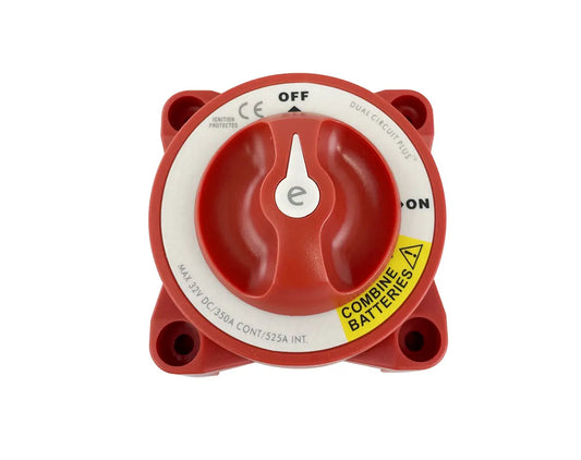 Dual‑Circuit Battery Isolator Switch – 3‑Position ON/OFF/COMBINE (12–32 V)