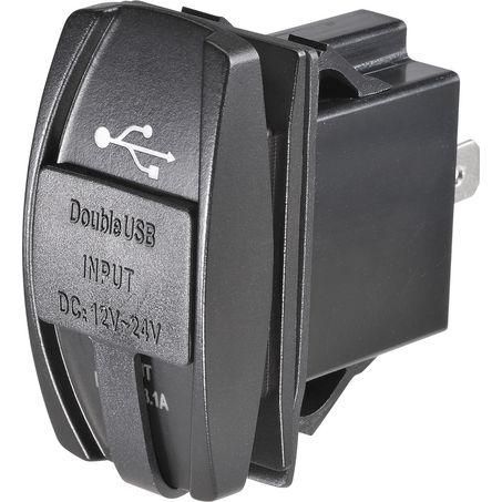 Dual USB Socket 12/24V Blue LED