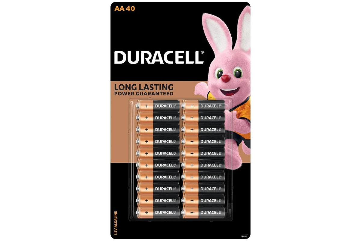 Duracell Alkaline AA Batteries - 40 Pack Long-Lasting Power