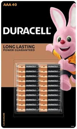 Duracell Alkaline AAA Batteries - 40 Pack Long-Lasting Power