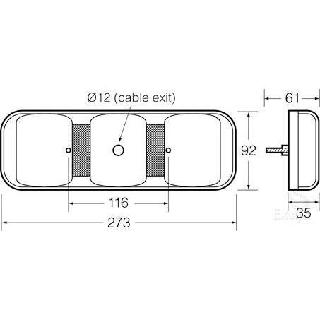 LED Stop/Tail/Indicator/Reverse/ Reflector Light LED 9 To 33V Diagram