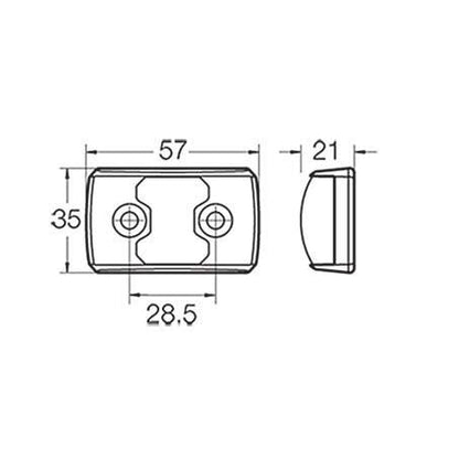 Front Marker Light Amber LED 9 to 33V Diagram