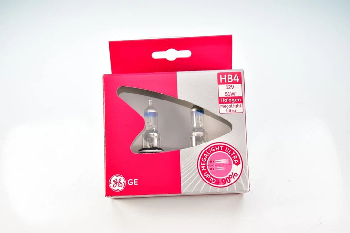 GE Megalight Ultra +90 HB4 Headlight Globes Twin Pack GE9006SXU