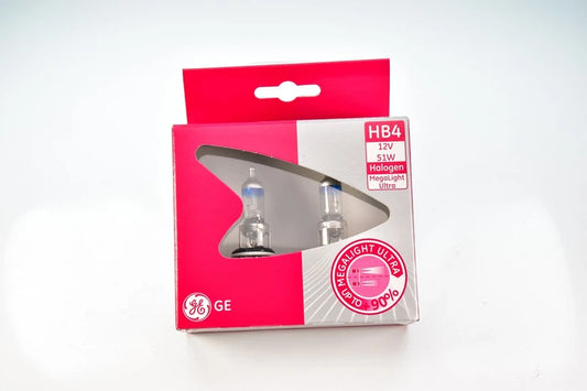 GE Megalight Ultra +90 HB4 Headlight Globes Twin Pack GE9006SXU