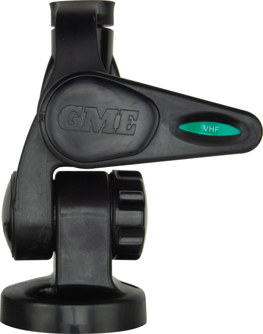 GME Double Swivel Round Antenna Base - Suit AW36xx Whips - Black