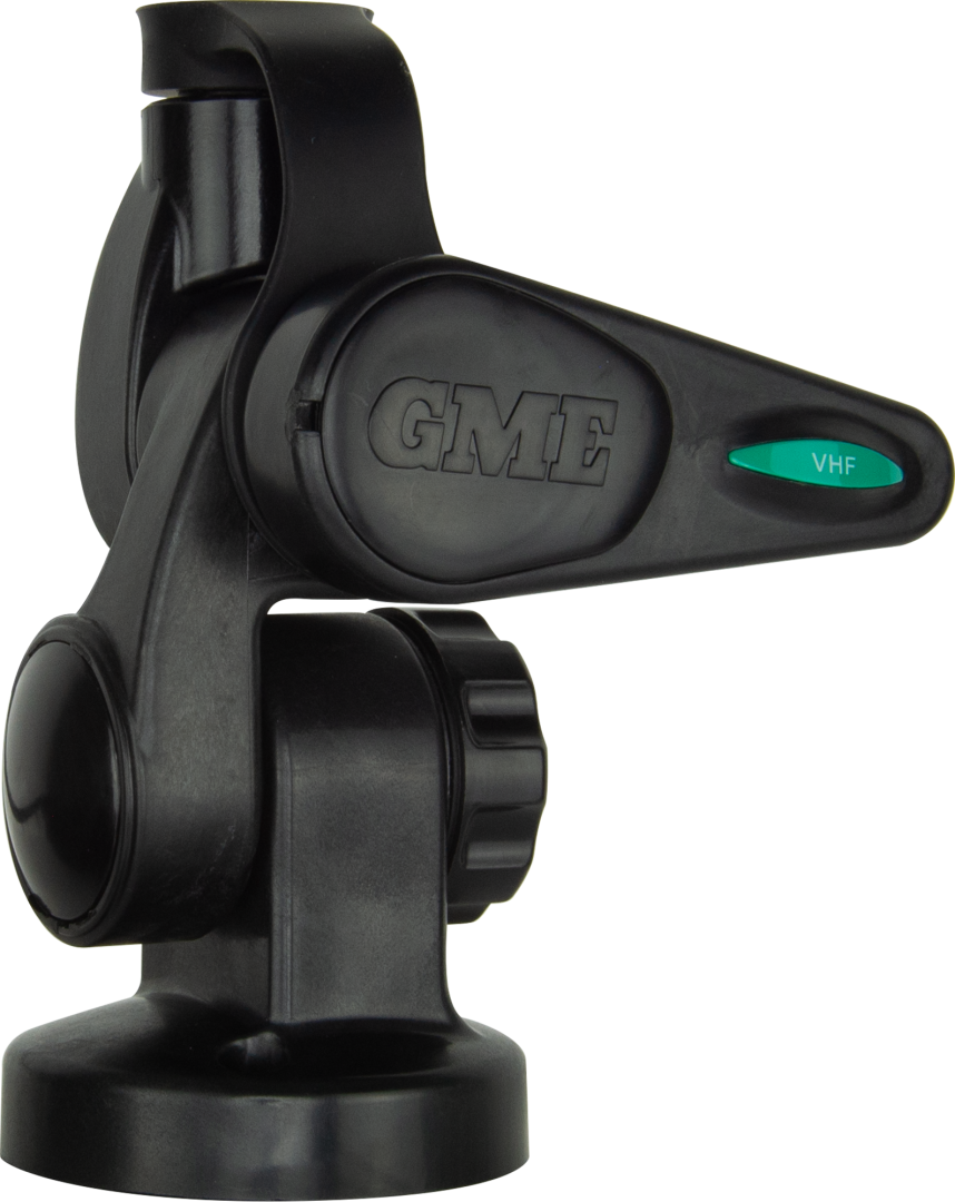 GME Double Swivel Round Antenna Base - Suit AW36xx Whips - Black