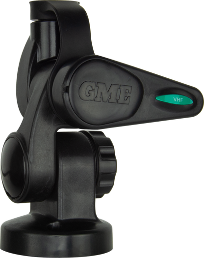 GME Double Swivel Round Antenna Base - Suit AW36xx Whips - Black