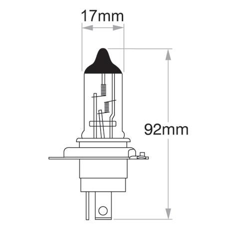 H4 Headlight Bulb P43T 38 Plus 30 12V 60/55W