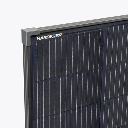 Hardkorr 200W Fixed Solar Panel (Narrow) - Slimline 12 V Roof-Mounted Panel