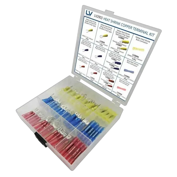 LV Heatshrink Terminal Kit – 62 Piece, 3:1 Shrink Ratio
