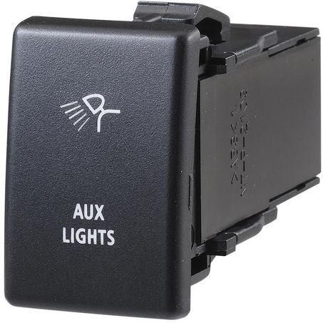 Holden Style Sealed Push Switch Off/On SPDT 12V Blue LED Illuminated Aux Lights Symbol (Contacts Rated 3A @ 12V)
