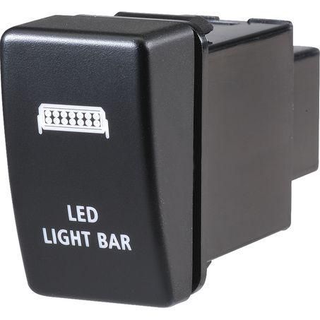 Holden Style Sealed Push Switch Off/On SPDT 12V Blue LED Illuminated Light Bar Symbol (Contacts Rated 3A @ 12V)