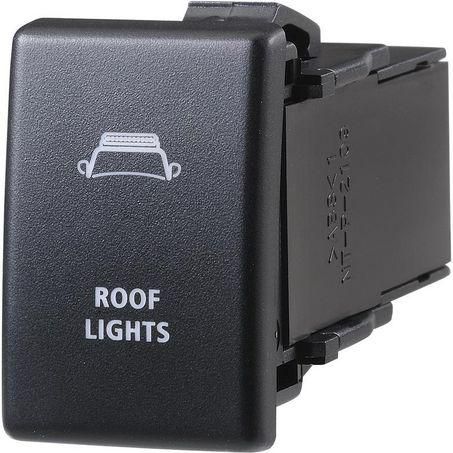 Holden Style Sealed Push Switch Off/On SPDT 12V Blue LED Illuminated Roof Lights Symbol (Contacts Rated 3A @ 12V)