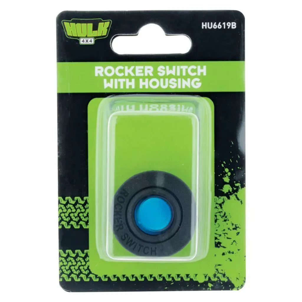 HULK 4x4 Blue LED Rocker Switch 12V Flush & Surface Mount Housing HU6619B