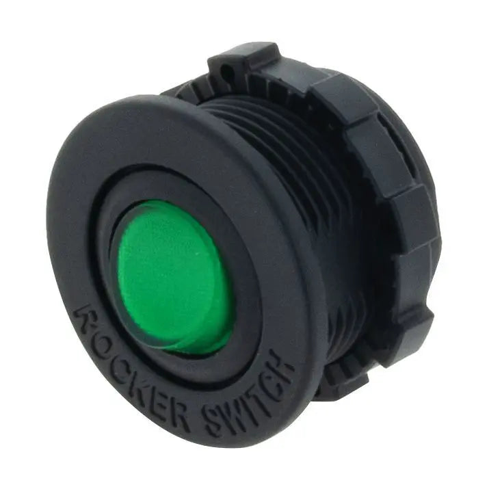 HULK 4x4 Green LED Rocker Switch 12V Flush & Surface Mount Housing HU6619G