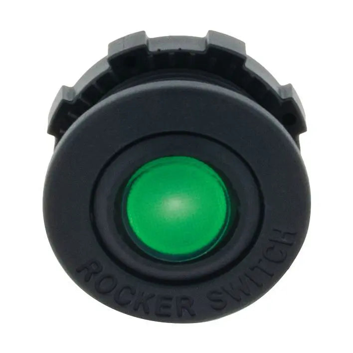 HULK 4x4 Green LED Rocker Switch 12V Flush & Surface Mount Housing HU6619G