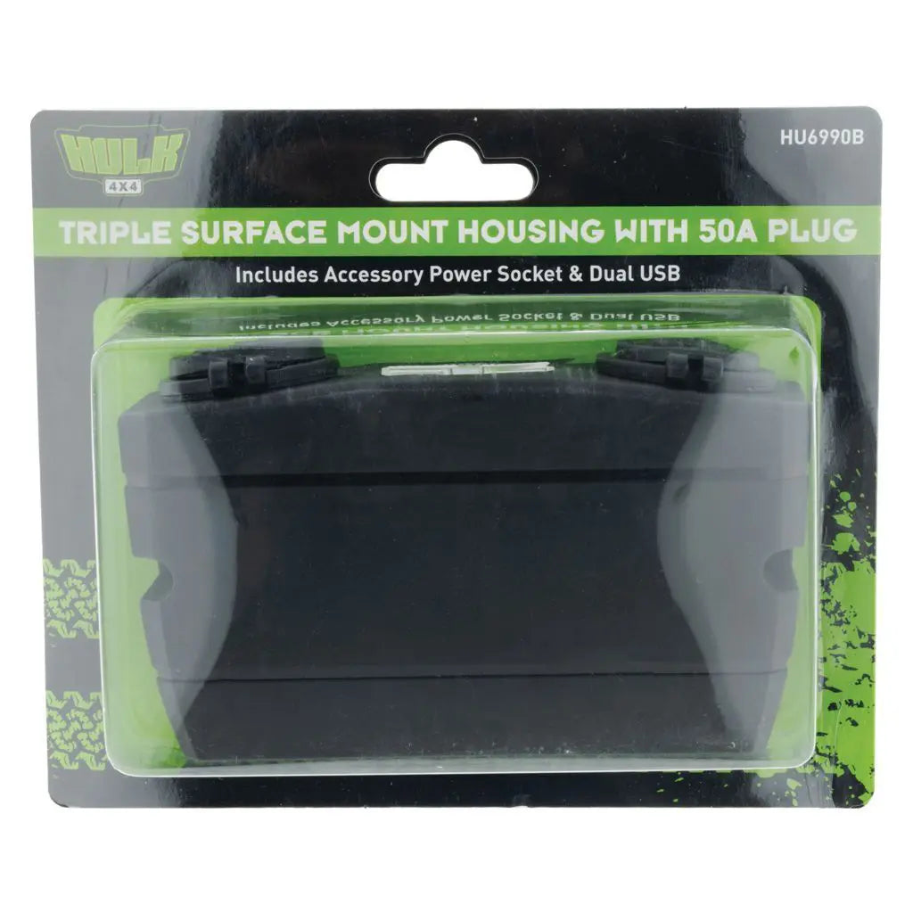 Hulk 4x4 Triple Surface Mount Housing with 50A Anderson Plug