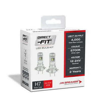 JW Speaker 999007 H7/H18 Direct Fit LED Bulb Kit 12/24V