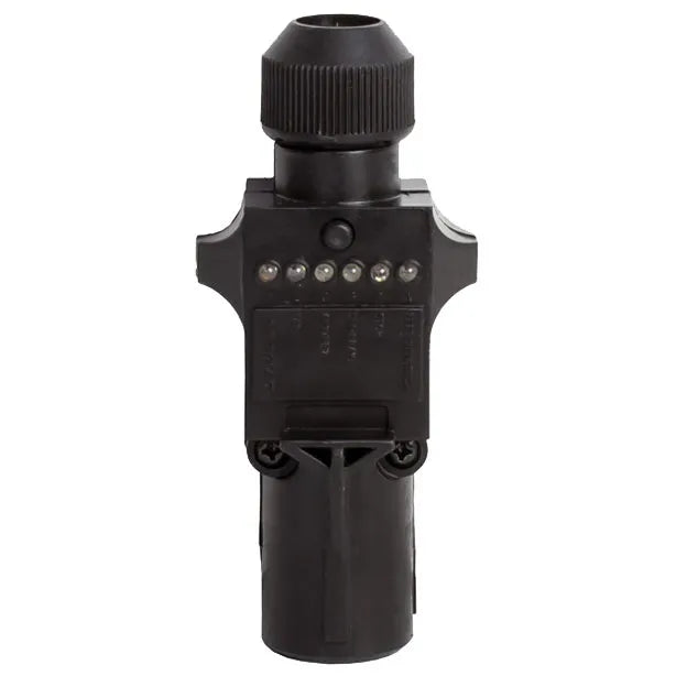 KT Cables 7 Pin Round Trailer Plug with Built-in LED Circuit Tester
