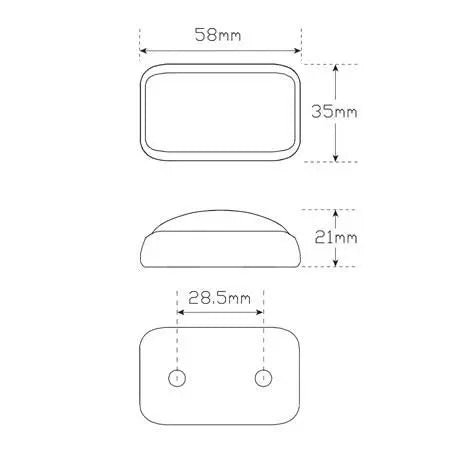 LED Autolamps 35ARMB Red/Amber LED Side Marker Light – Clear Lens, 9–30V