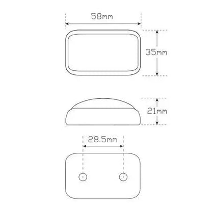 LED Autolamps 35ARMB Red/Amber LED Side Marker Light – Clear Lens, 9–30V