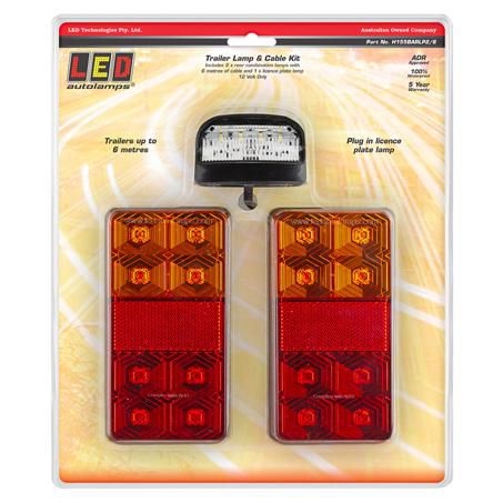 LED Trailer Lamp & Cable Kit (Stop/Tail/Ind/Reflector)