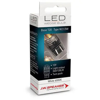LED Wedge Globe 12/24V 21/5W T20 – 2 Pack