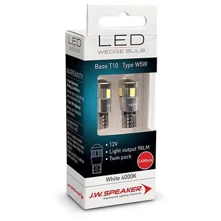LED Wedge Globe 12V 5W T10 CANbus – 2 Pack