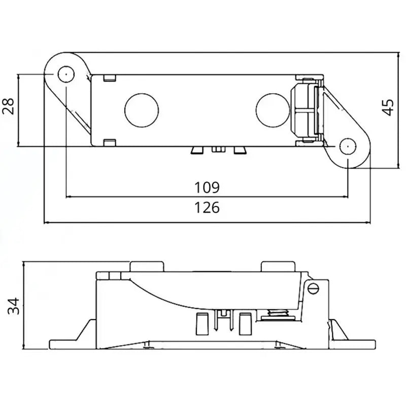 MEGA® Fuse Holder, Panel-Mount, M8 Studs, Hinged Cover (LV5386)