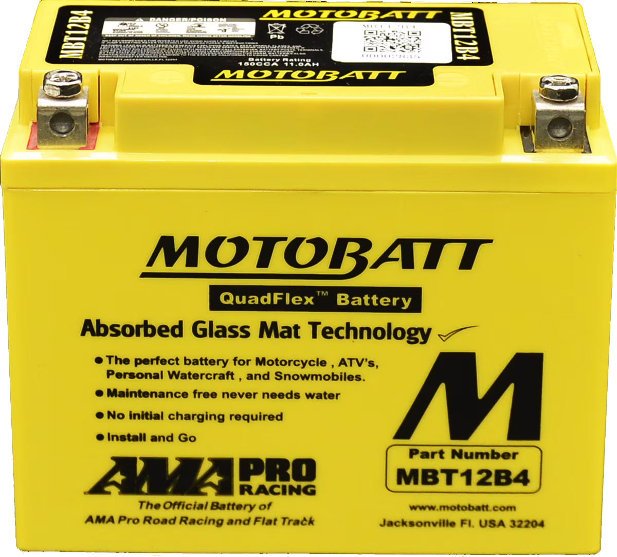 MBT12B4 Motobatt 12V AGM Battery