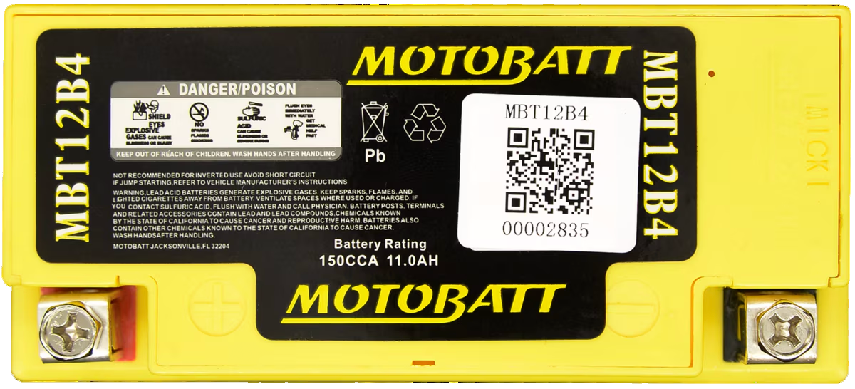 MBT12B4 Motobatt 12V AGM Battery