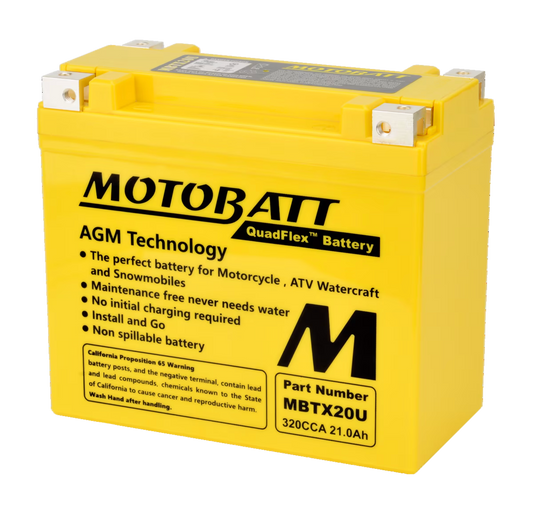 MBTX20U Motobatt 12V AGM Battery