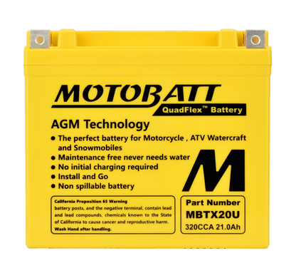 MBTX20U Motobatt 12V AGM Battery