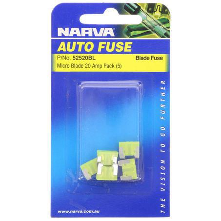 Micro Blade Fuse 20A Yellow 5 Pce