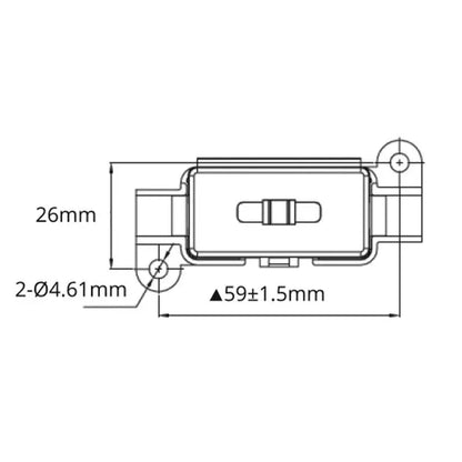 MIDI Fuse Holder, Bolt-Down, M5 Studs, Protective Cover (LV5387)