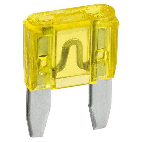 Mini Blade Fuse 20A Yellow 5 Pce