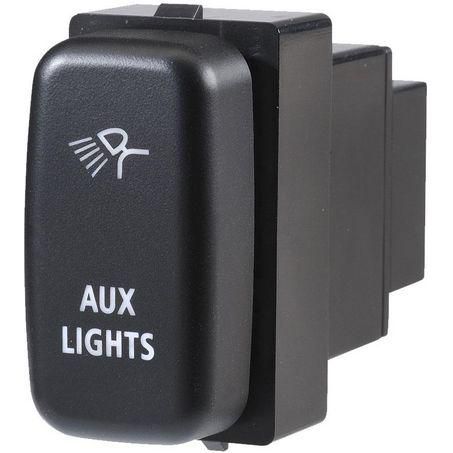 Mitsubishi Style Sealed Push Switch Off/On SPDT 12V Blue LED Illuminated Aux Lights Symbol (Contacts Rated 3A @ 12V)