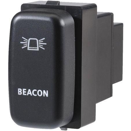 Mitsubishi Style Sealed Push Switch Off/On SPDT 12V Blue LED Illuminated Beacon Symbol (Contacts Rated 3A @ 12V)